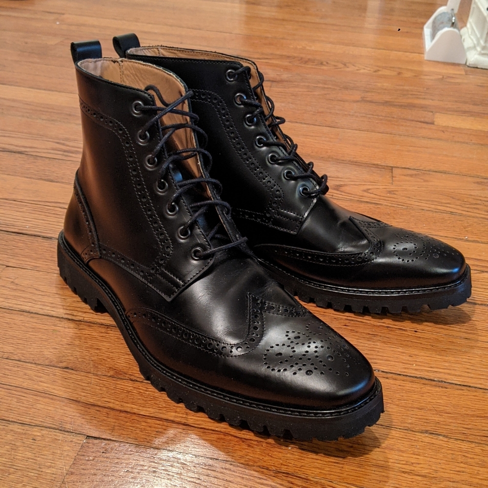 Mod Shoes Peaky Blinders black brogue boots